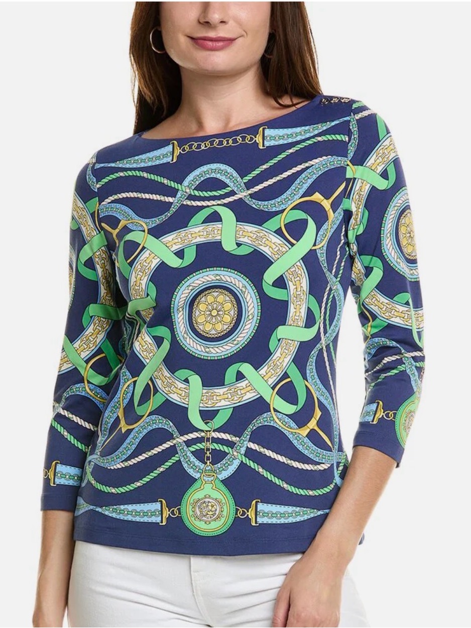 J. Mclaughlin Wavesong Catalina Cloth Boatneck Top